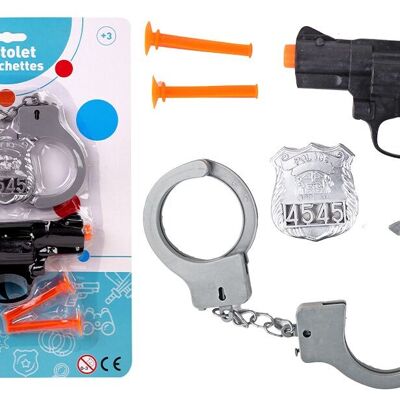 FLYPOP'S - Set de Police - Accessoires de Déguisement - 183406 - Noir - Plastique - Policier - Jouet Enfant - Carnaval - Costume - 14 cm x 9,5 cm - À Partir de 3 ans