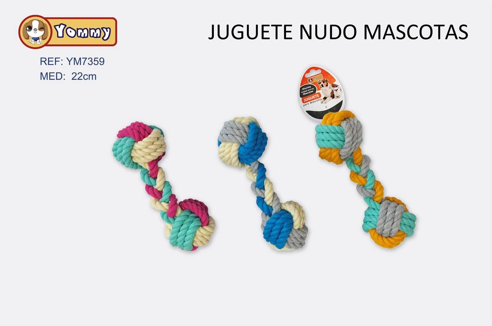 Juguete De Perros Cuerda Con Bola De Nudos Colorines