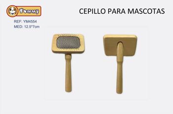 Cepillo Para Mascotas Con Mango De Madera 1