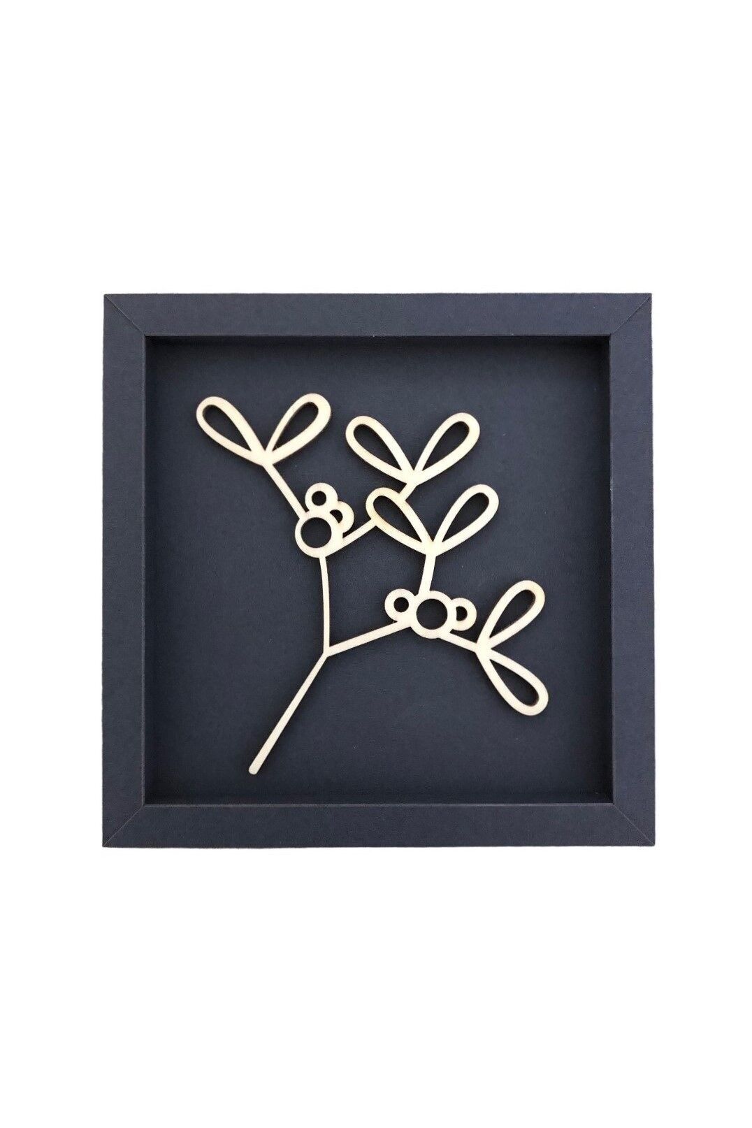 Motivo natalizio2 – Biglietto illustrato con scritta in legno natalizia