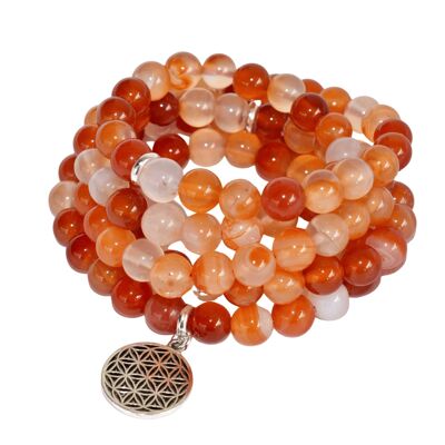 Carnelian Beads Mala Bracelet,108 Prayer Beads Necklace