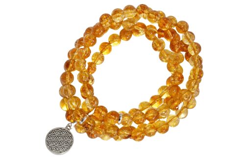 Citrine Beads Mala Bracelet,108 Prayer Beads Necklace