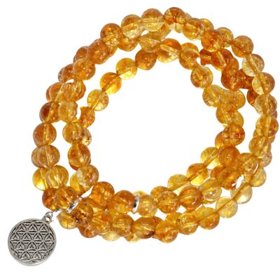 Bracciale Mala con perle citrine, collana con 108 perle di preghiera