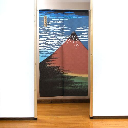 COS2000 Noren rideaux de porte japonais motif Mont Fuji rouge