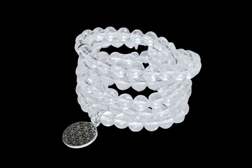 Crystal Quartz Beads Mala Bracelet,108 Prayer Beads Necklace