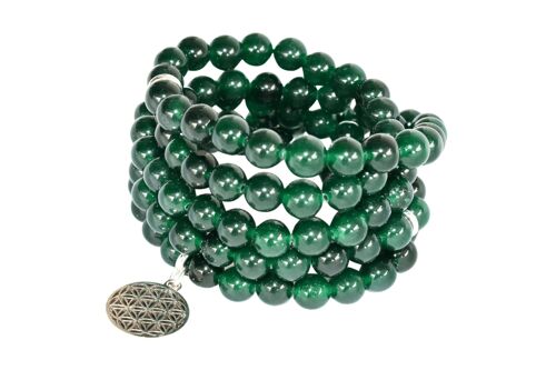 Green Jade Beads Mala Bracelet,108 Prayer Beads Necklace