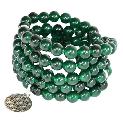 Green Jade Beads Mala Bracelet,108 Prayer Beads Necklace