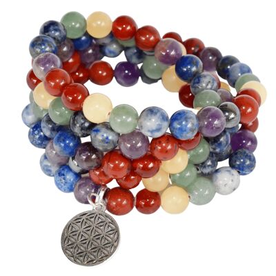 Mala-Armband mit 7 Chakra-Perlen, Halskette mit 108 Gebetsperlen