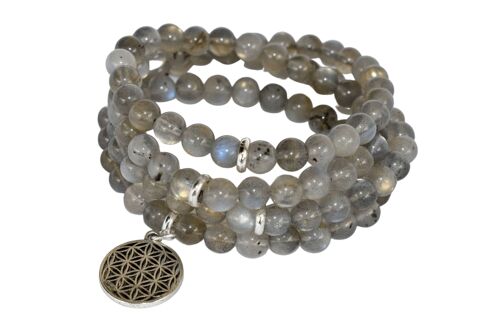 Labradorite Beads Mala Bracelet,108 Prayer Beads Necklace