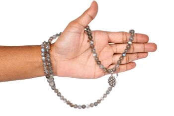 Labradorite Beads Mala Bracelet,108 Prayer Beads Necklace 2