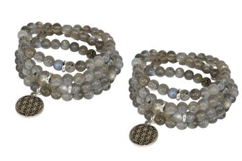 Labradorite Beads Mala Bracelet,108 Prayer Beads Necklace 4