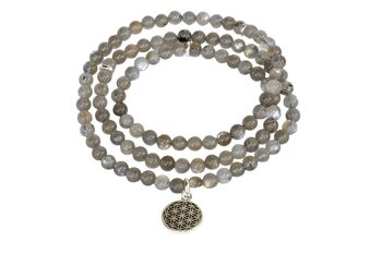 Labradorite Beads Mala Bracelet,108 Prayer Beads Necklace 7