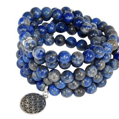 Mala-Armband mit Lapislazuli-Perlen, Halskette mit 108 Gebetsperlen