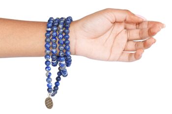 Lapis Lazuli Beads Mala Bracelet,108 Prayer Beads Necklace 3