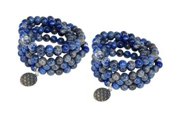 Lapis Lazuli Beads Mala Bracelet,108 Prayer Beads Necklace 4