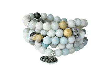 Multi Amazonite Beads Mala Bracelet,108 Prayer Beads 1