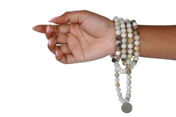 Multi Amazonite Beads Mala Bracelet,108 Prayer Beads 3
