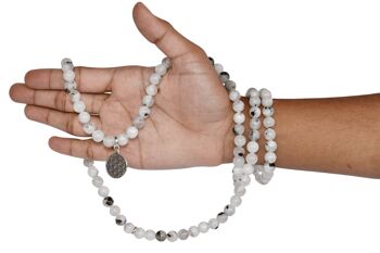 Rainbow Moonstone Beads Mala Bracelet,108 Prayer Beads 2