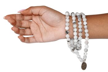 Rainbow Moonstone Beads Mala Bracelet,108 Prayer Beads 3