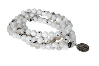 Rainbow Moonstone Beads Mala Bracelet,108 Prayer Beads 5