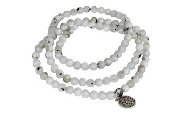 Rainbow Moonstone Beads Mala Bracelet,108 Prayer Beads 6
