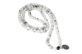 Rainbow Moonstone Beads Mala Bracelet,108 Prayer Beads 7