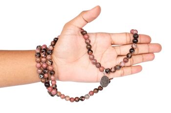 Rhodonite Beads Mala Bracelet,108 Prayer Beads Necklace 2