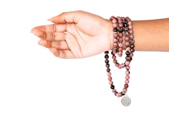 Rhodonite Beads Mala Bracelet,108 Prayer Beads Necklace 3