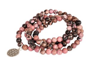 Rhodonite Beads Mala Bracelet,108 Prayer Beads Necklace 5