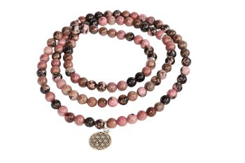 Rhodonite Beads Mala Bracelet,108 Prayer Beads Necklace 6