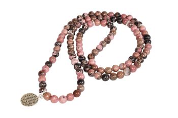 Rhodonite Beads Mala Bracelet,108 Prayer Beads Necklace 7