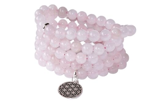 Rose Quartz Beads Mala Bracelet,108 Prayer Beads Necklace