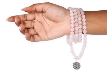 Rose Quartz Beads Mala Bracelet,108 Prayer Beads Necklace 3