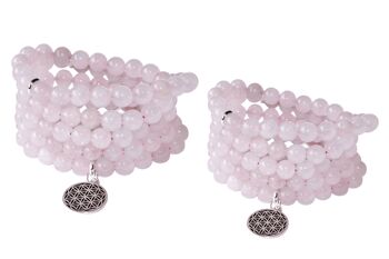 Rose Quartz Beads Mala Bracelet,108 Prayer Beads Necklace 4