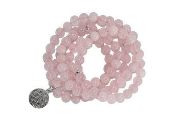 Rose Quartz Beads Mala Bracelet,108 Prayer Beads Necklace 5