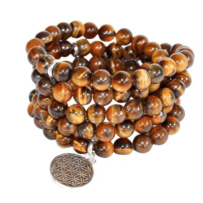 Tiger Eye Beads Mala Bracelet,108 Prayer Beads Necklace