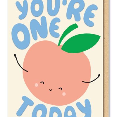 1st Birthday Peach Card