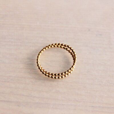 Stainless steel double dotted ring