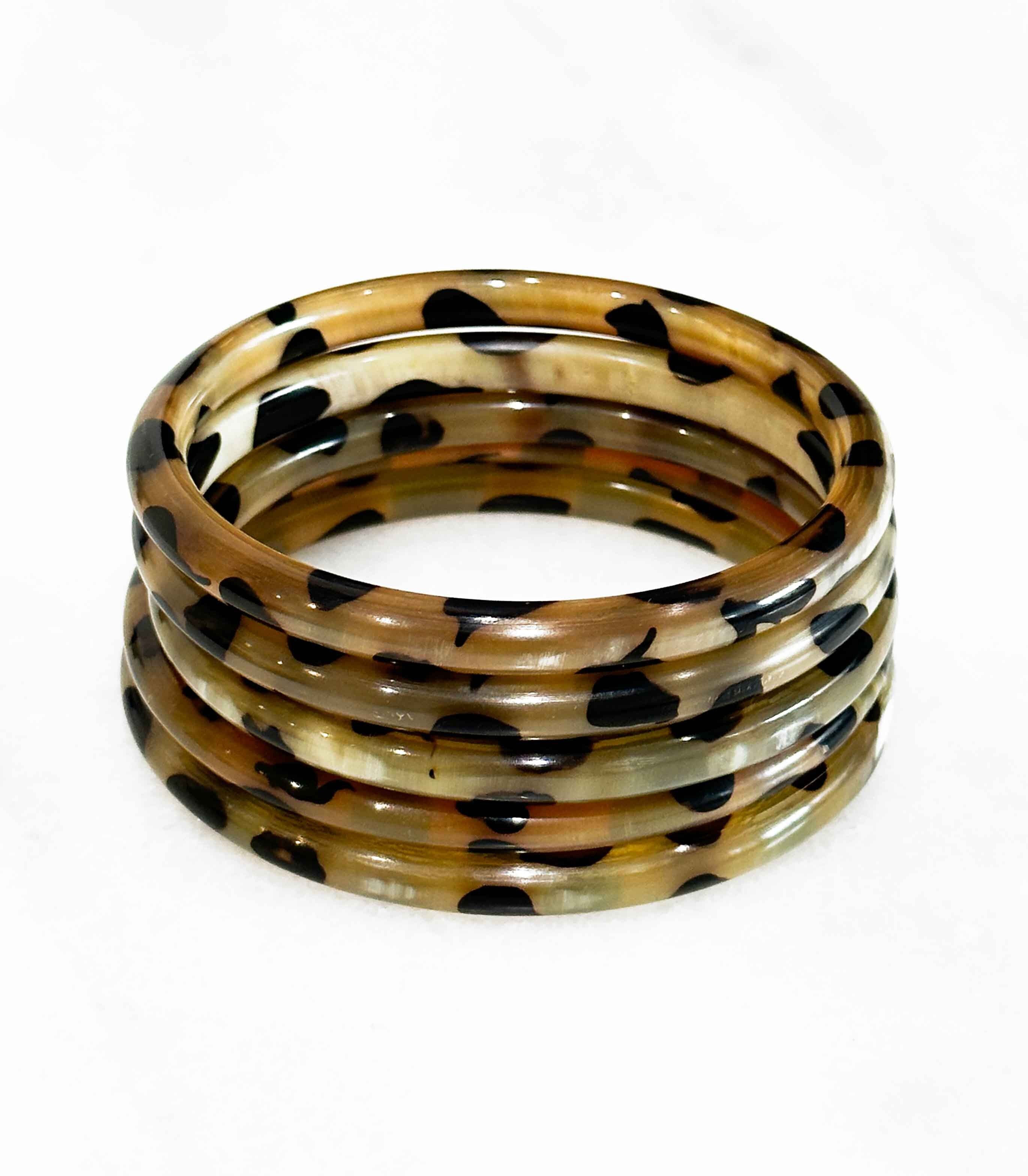 Bracciale in vero corno - LEOPARD - Venduto singolarmente
