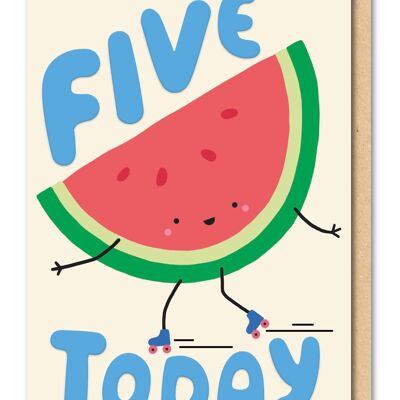 Wassermelonenkarte zum 5. Geburtstag