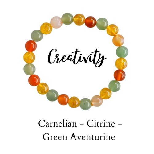 Energizes CREATIVITY Crystal Bracelet, Meditation Bracelet