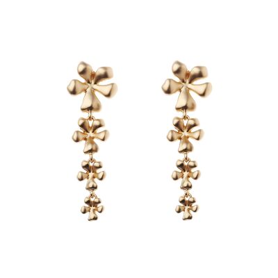 Four Flower Drop Post Earring