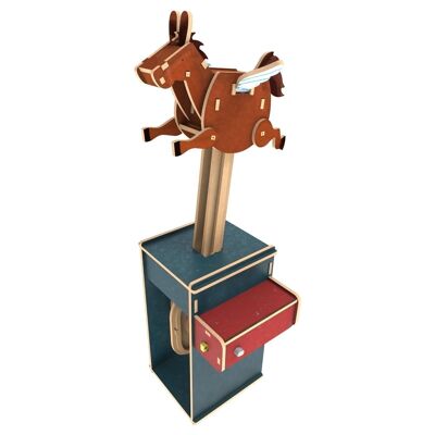 Fai da te Ilo Costruisci cavallo volante da costruzione di modello meccanico in legno 3D, 0223, 11x12x28 cm