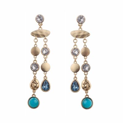 olden Cascade Luxe Chandelier Earring With Crystal And Montana Stone