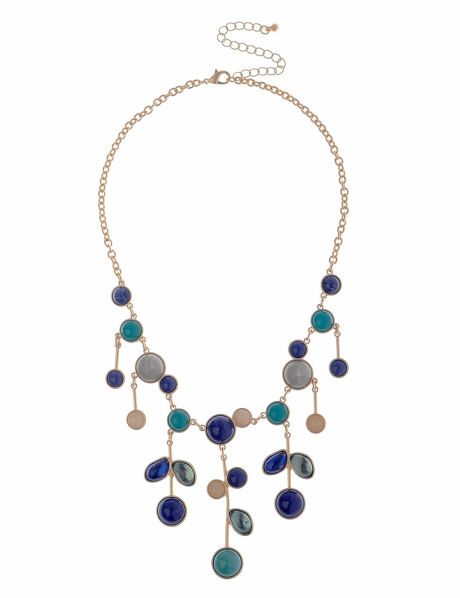 Collana in oro semi-opaco Blue Radiance Petal Elegance
