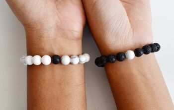 Lava Howlite Couple Bracelets,Crystals Gift for Anniversary 6