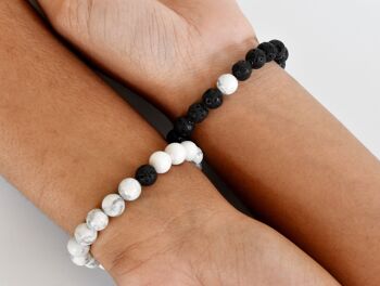 Lava Howlite Couple Bracelets,Crystals Gift for Anniversary 7