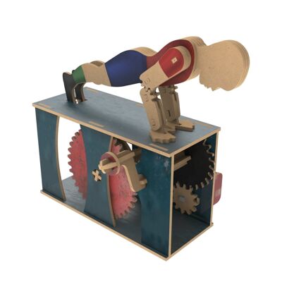DIY Ilo Build 3D mechanisches Holzmodell zum Hochschieben, 0224, 18×11,5×15,5 cm