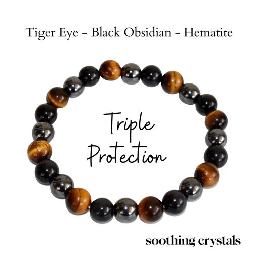 TRIPLE PROTECTION Crystal Bracelet, Beaded Crystal Bracelet
