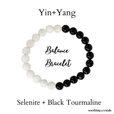 Yin Yang Energy Balance Crystal Bracelet, Spiritual Support